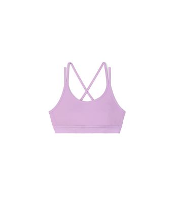 Tory Sport Compression Mélange Cross-back Bra In Lilac Heather