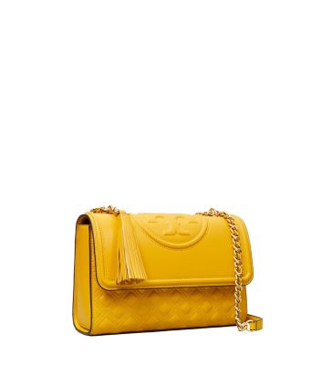 Tory Burch Fleming Convertible Shoulder Bag In Golden Crest