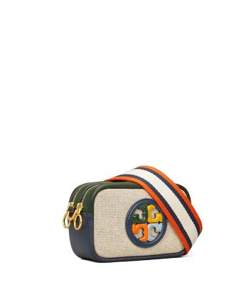 TORY BURCH PERRY COLOR-BLOCK CANVAS MINI BAG
