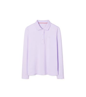 Tory Sport Classic Tech Pique Long-sleeve Polo In Cool Lavender