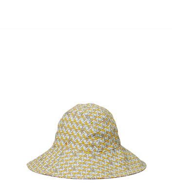 Tory Burch Printed Linen And Cotton-blend Bucket Hat In Blue | ModeSens