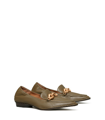Tory Burch Jessa Pointy-toe Loafer In Olive/ Olive