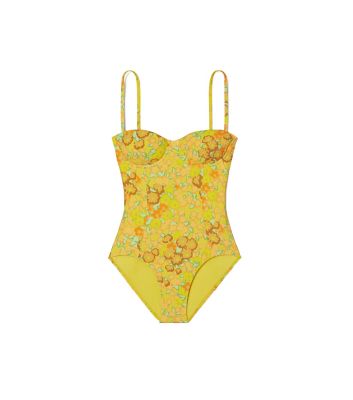 TORY BURCH PRINTED UNDERWIRE ONE-PIECE SWIMSUIT