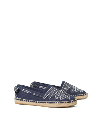 Tory Burch Tory Ribbon Espadrille In Perfect Navy/perfect Navy/new Ivory