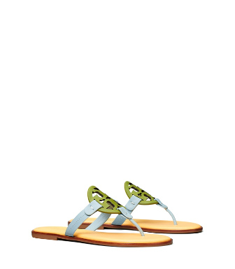 Tory Burch Miller Sandal, Leather In Green/ Northern Blue
