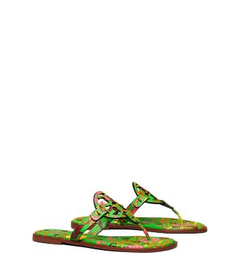 Tory Burch Miller Sandal, Printed Leather In Folk Art Print