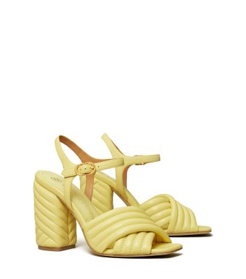 Tory Burch Kira Quilted High-heel Sandal In Butter Yellow/ Butter Yellow