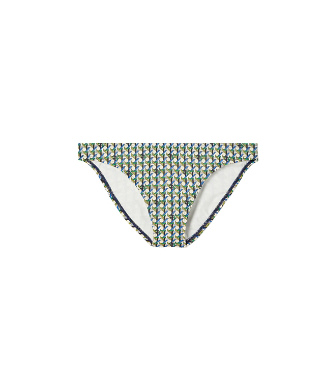 Tory Burch Printed Bikini Bottom In Basket Weave Logo Geo Small Combo L