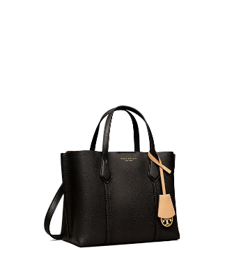 Tory Burch Small Perry Triple-compartment Tote Bag In Black