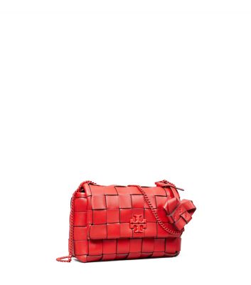 Tory Burch Kira Heart Woven Mini Bag In Red | ModeSens