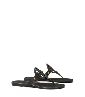 Tory Burch Miller Sandal, Leather, Extended Width In Perfect Black