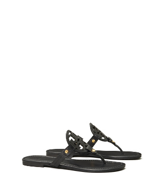 Tory Burch Miller Sandal, Leather, Extended Width In Perfect Black