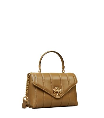 Tory Burch Small Kira Quilted Satchel In Toasted Sesame / Rolled Gold ...