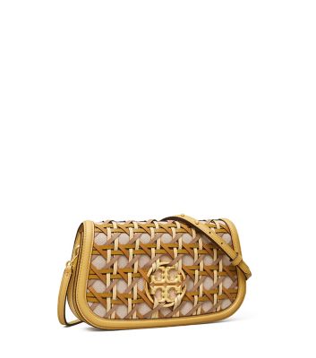 Tory Burch Miller Basket-weave Convertible Shoulder Bag In Cornbread ...