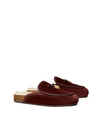 tory charm shearling mule