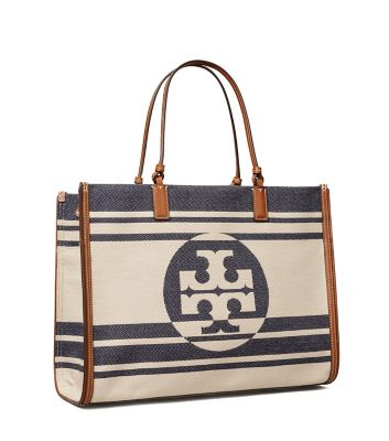 tory burch ella striped tote