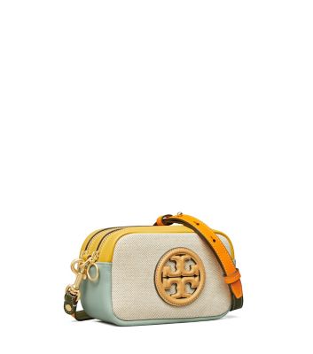 Tory Burch Perry Bombé Mini Bag Aus Canvas In Natural | ModeSens