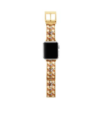 Tory Burch Buddy Bangle Band For Apple Watch®, Gold-tone, 38 Mm - 40 Mm In  Orange/gold | ModeSens