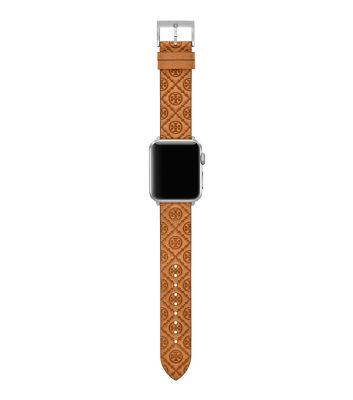 Tory Burch T Monogram Band For Apple Watch®, Luggage Leather In ...