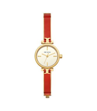 Tory Burch Kira Watch, Gold-tone/red, 22 X 22 Mm In Red/gold