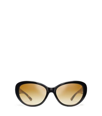 Tory Burch Reva Cat-eye Sunglasses In Black/tortoise