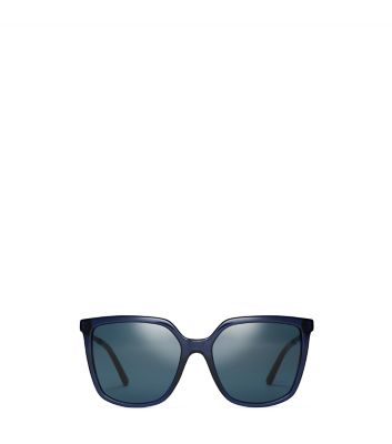 Tory Burch Miller Square Sunglasses In Transparent Navy