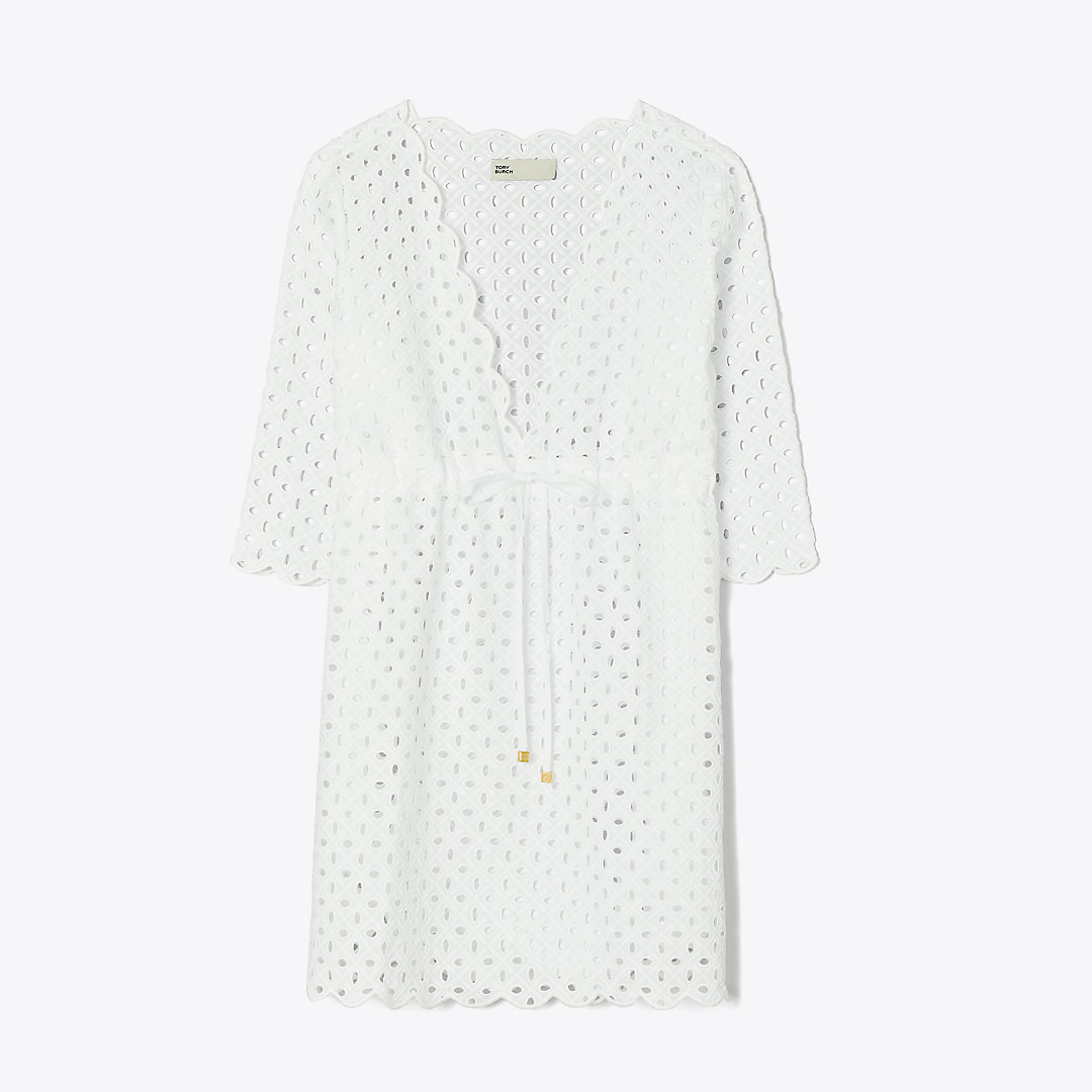 Tory Burch Eyelet Tunic In White