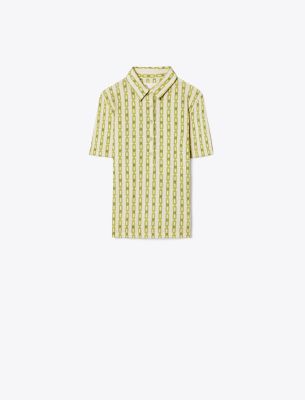 TORY SPORT TORY BURCH PRINTED PERFORMANCE POLO