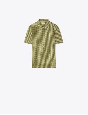 Tory Sport Tory Burch Printed Performance Polo In Crest Moon Dot