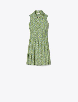 Tory Sport Tory Burch Printed Performance Pleated Dress In Spring Daisy