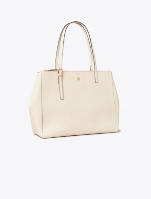 Tory Burch Cardamom & New Ivory Emerson Small Zip Tote