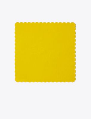 Tory Burch Scalloped Dinner Linen Napkin, Set Of 6 In Yellow