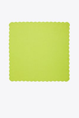 Tory Burch Scalloped Dinner Linen Napkin, Set Of 6 In Lime