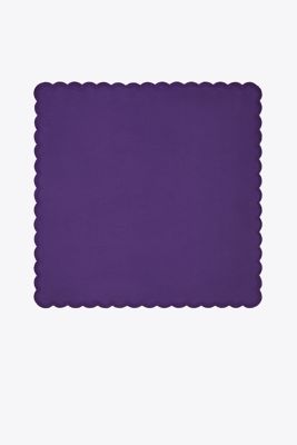 Tory Burch Scalloped Dinner Linen Napkin, Set Of 6 In Dark Purple