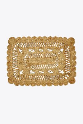 Tory Burch Rectangle Jute Placemat In Natural