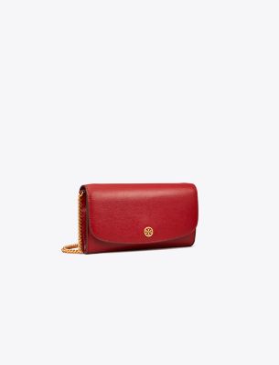 Tory Burch Robinson Chain Wallet In Bricklane