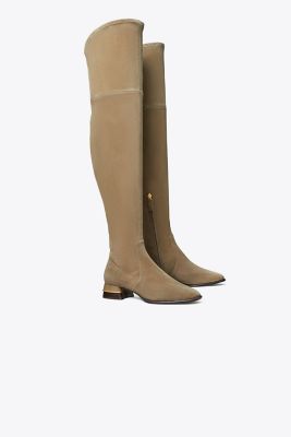 Tory Burch Multi Logo Stretch Over-the-knee Boot In Larice