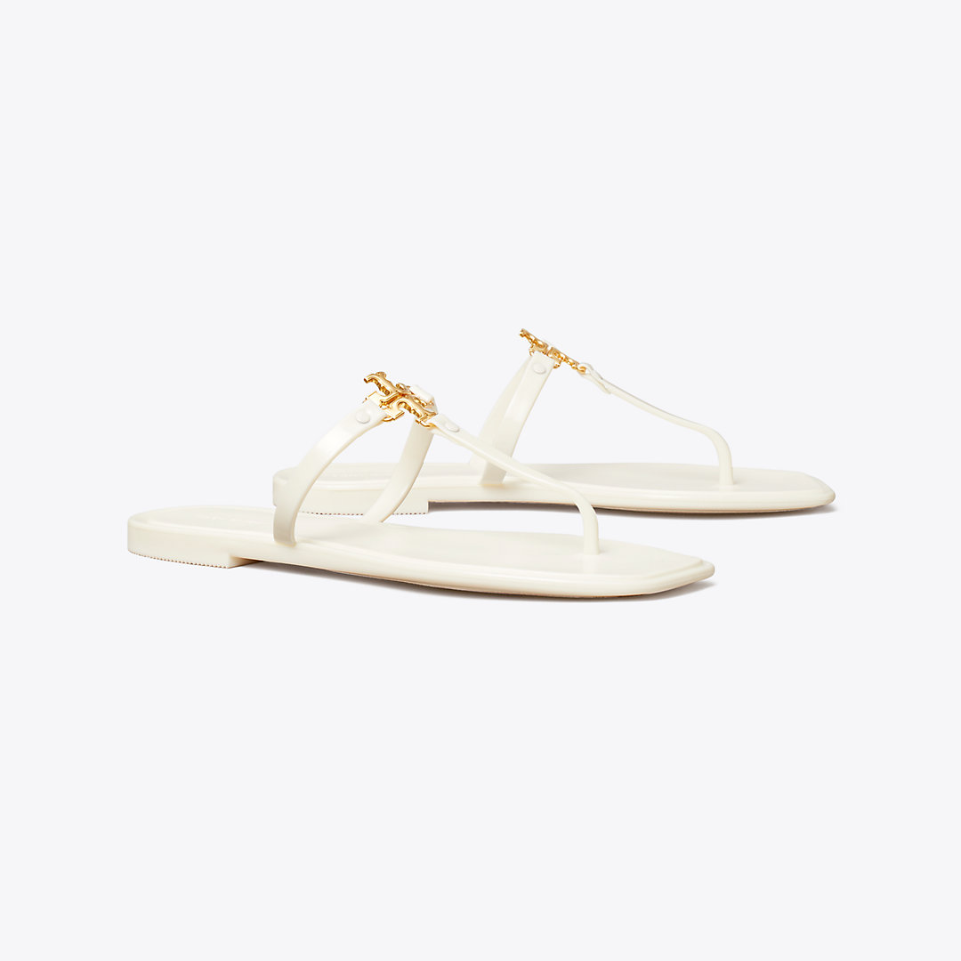 Shop Tory Burch Roxanne Jelly Sandal In Ivory/gold