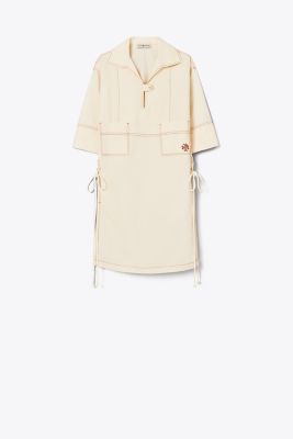 TORY BURCH HEART LOGO POPLIN SHIRTDRESS 