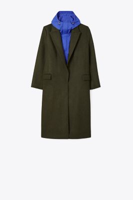 Tory Sport Tory Burch Convertible Wool Coat In Sycamore