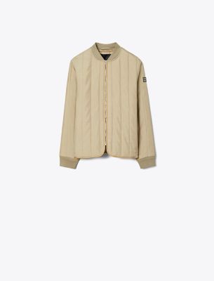 Tory Burch Quilted Nylon Jacket In Neutral