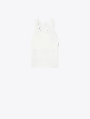Tory Sport Tory Burch Contrast Strap Tennis Tank In Snow White