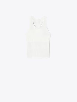Tory Sport Tory Burch Contrast Strap Tennis Tank In Snow White