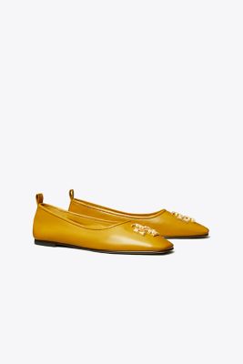 Shop Tory Burch Eleanor Ballet In Ochre Spice