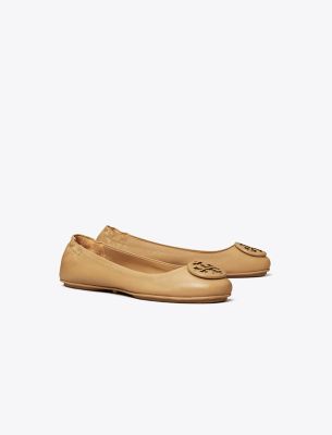 Tory Burch Minnie Travel Ballet In Ginger Shortbread