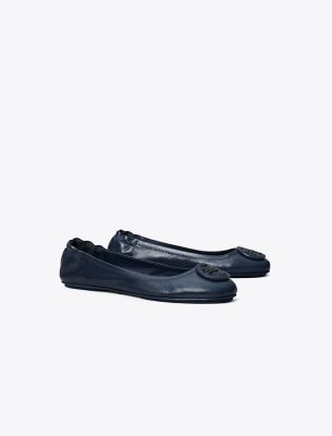 Tory Burch Minnie Travel Ballet Flats In New Navy