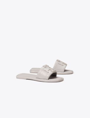 Tory Burch Double T Burch Slide In Bay Gray