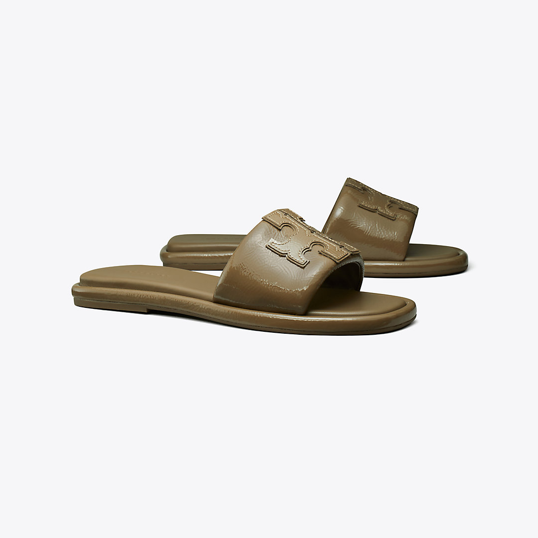Tory Burch Double T Burch Slide In Toasted Sesame