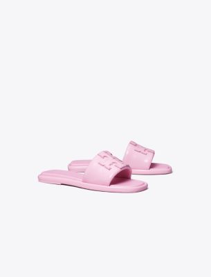 Tory Burch Double T Sport Slide In Petunia | ModeSens