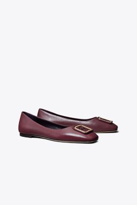 Tory Burch Georgia Ballet In Vintage Eggplant/purple Moon
